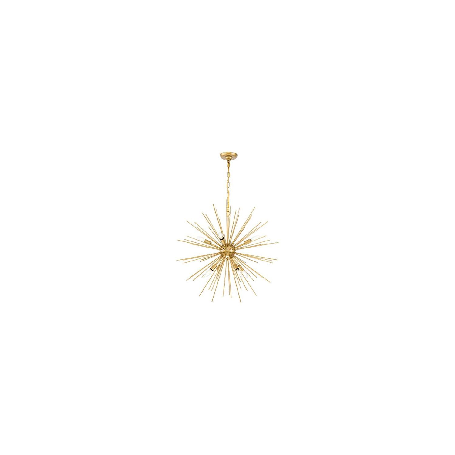 Timber 8-Light Brass and Gold Starburst Pendant