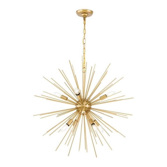 Timber 8 light Brass pendant