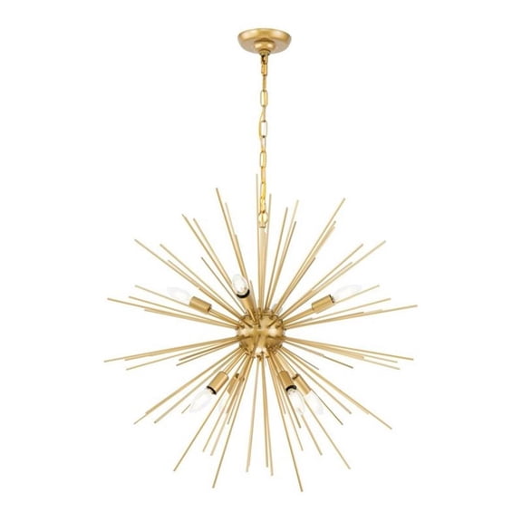 Timber 8 light Brass pendant