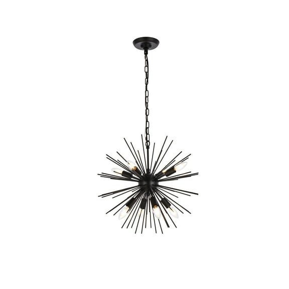 Timber 8 lights black pendant