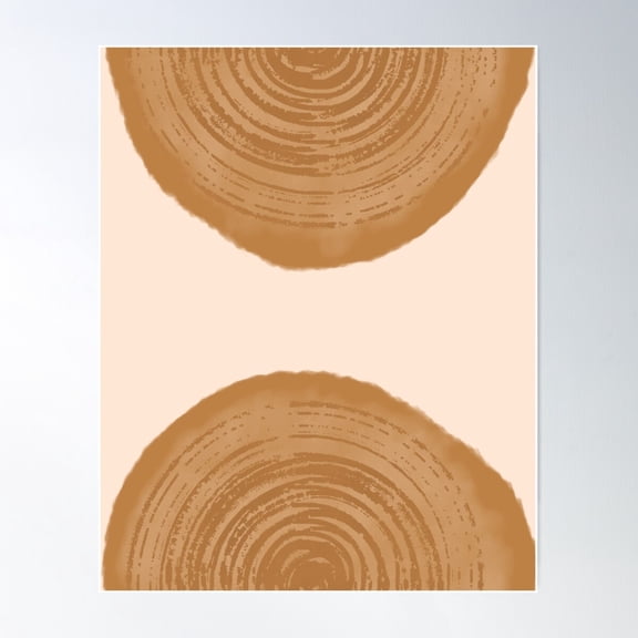Timber Circles Poster Wall Art, Modern Wall Decor For Living Room Bedroom, 24x36 UNFRAMED