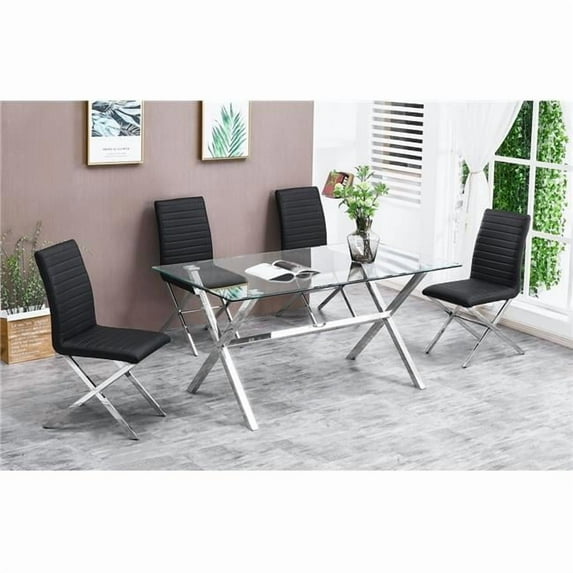 Timber Modern Black Dining Set - 5 Piece