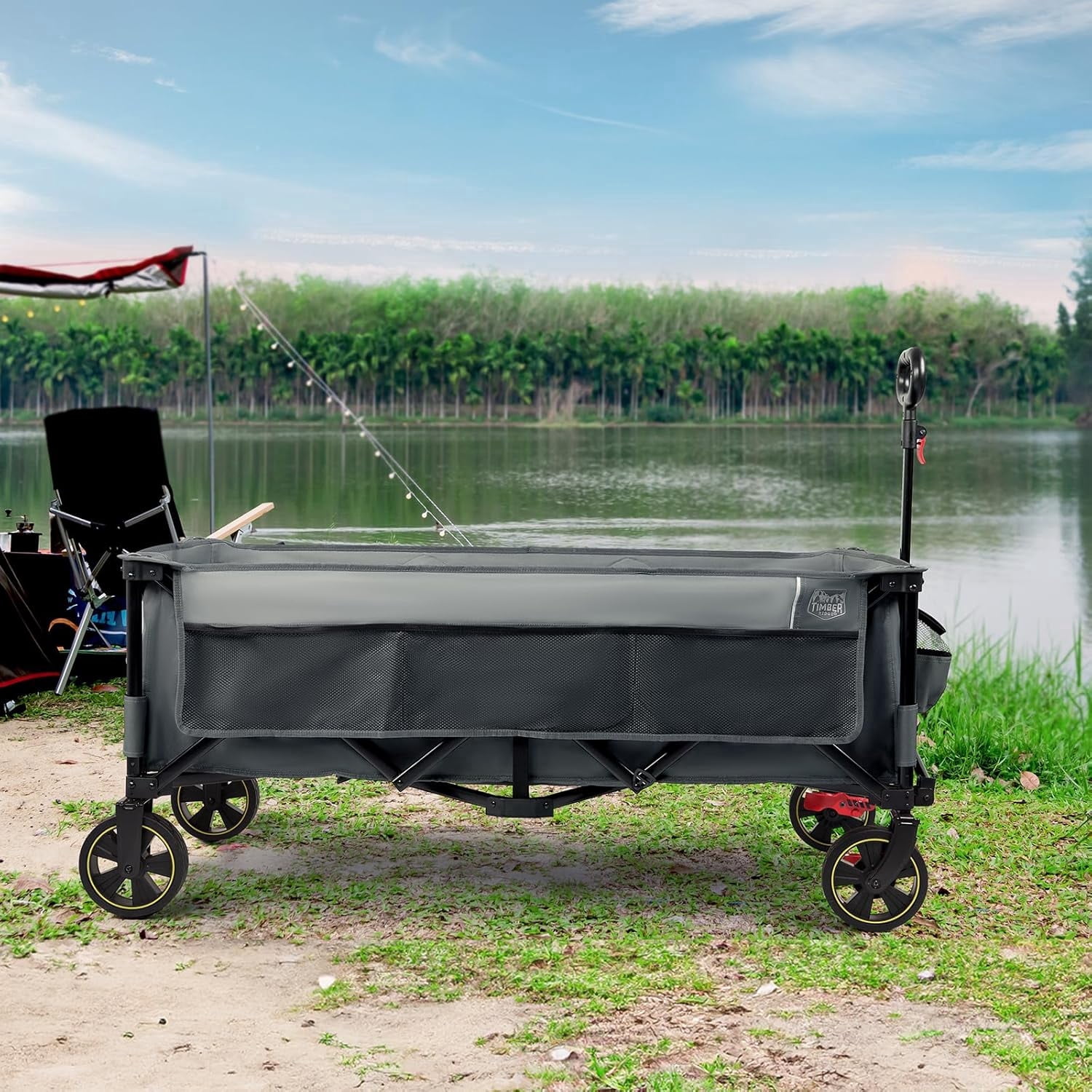 51.2'' Extended Collapsible Wagon Cart, 500LBS Heavy Duty Foldable ...
