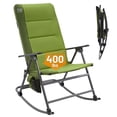 thumbnail image 1 of Timber Ridge Oversized Folding Rocking Camping Chair, Padded Outdoor Rocker with High Back, Portable Outdoor Chair for Patio, Garden, Lawn, Supports up to 400 lbs, Green, 1 of 7