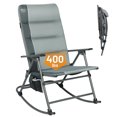 thumbnail image 1 of Timber Ridge Oversized Folding Rocking Camping Chair - Padded Outdoor Rocker with High Back, Portable & Heavy-Duty, Supports up to 400lbs, Gray, 1 of 8