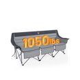 thumbnail image 1 of Timber Ridge Padded 3 Person Camping Chair Supports to 1050lbs, Portable Camp Couch Double Camping Chairs, Outdoor Oversized Folding Loveseat Perfect for Campsites, Patio/Lawn, Soccer Games, Grey, 1 of 9