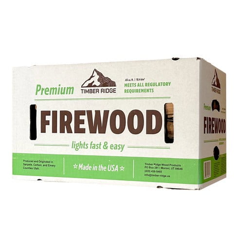 Timber Ridge Premium Boxed Firewood 0.65 cu ft for Fireplaces and Camping