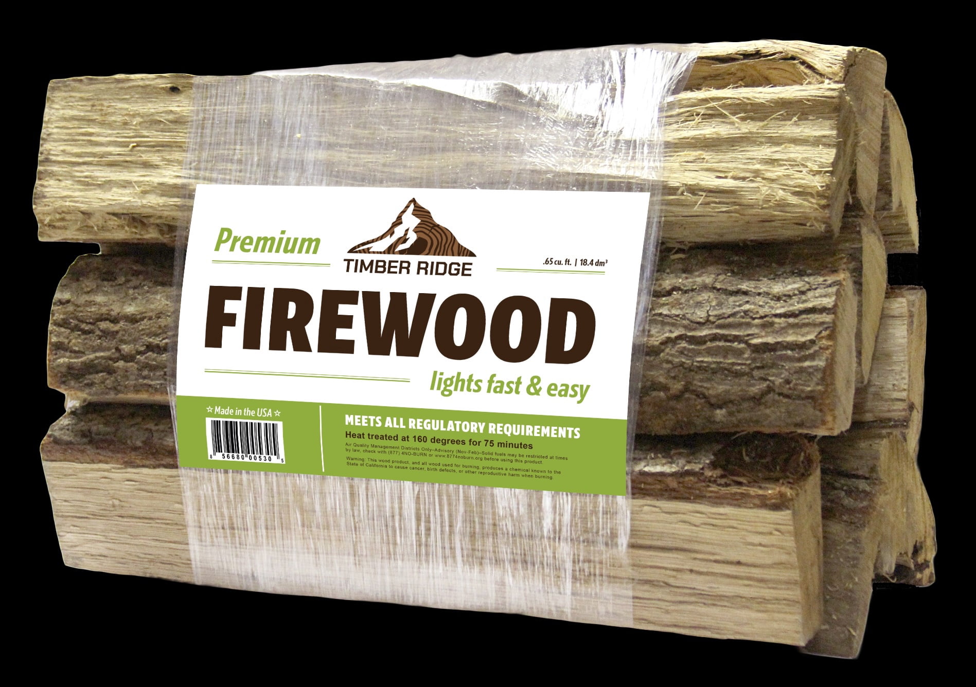 Timber Ridge 0.65 Cubic Foot Firewood Bundle for Fireplace