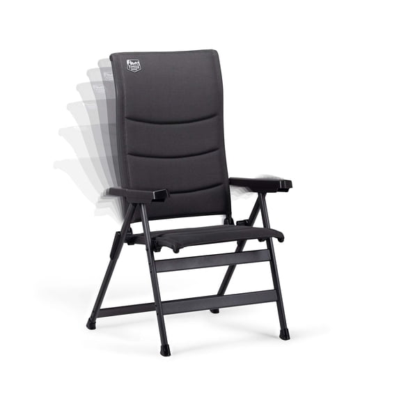 Timber Ridge RIVA™ Luxe Reclining Mesh Camping Chair, Folding Outdoor Chair with 7-Position Adjustable Back, Obsidian Peak