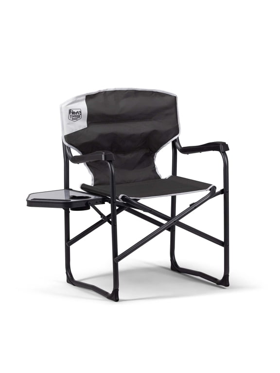 Timber Ridge SULU™ Director’s Camping Chair with Side Table, Folding Outdoor Chair with Cup Holder, Obsidian Peak