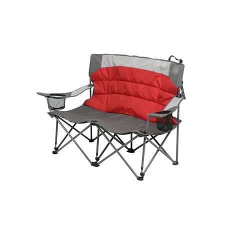 Timber Ridge Spruce Duo Loveseat Camping Chair, Red and Gray, Adult