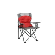Timber Ridge Sycamore Quad Fold Camping Chair, Red and Gray, Adult