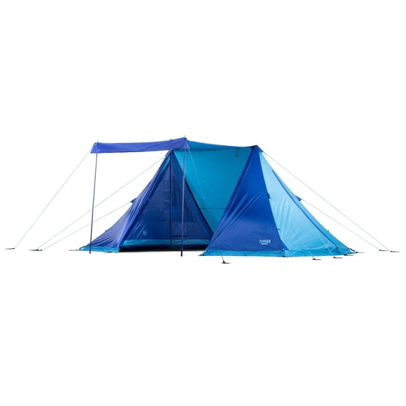 Timber Ridge VERSA™ 4 Person Pop-Up Camping Shelter, Instant Setup Outdoor Canopy Tent with Mesh Panels & Weather Protection, Blue Lagoon