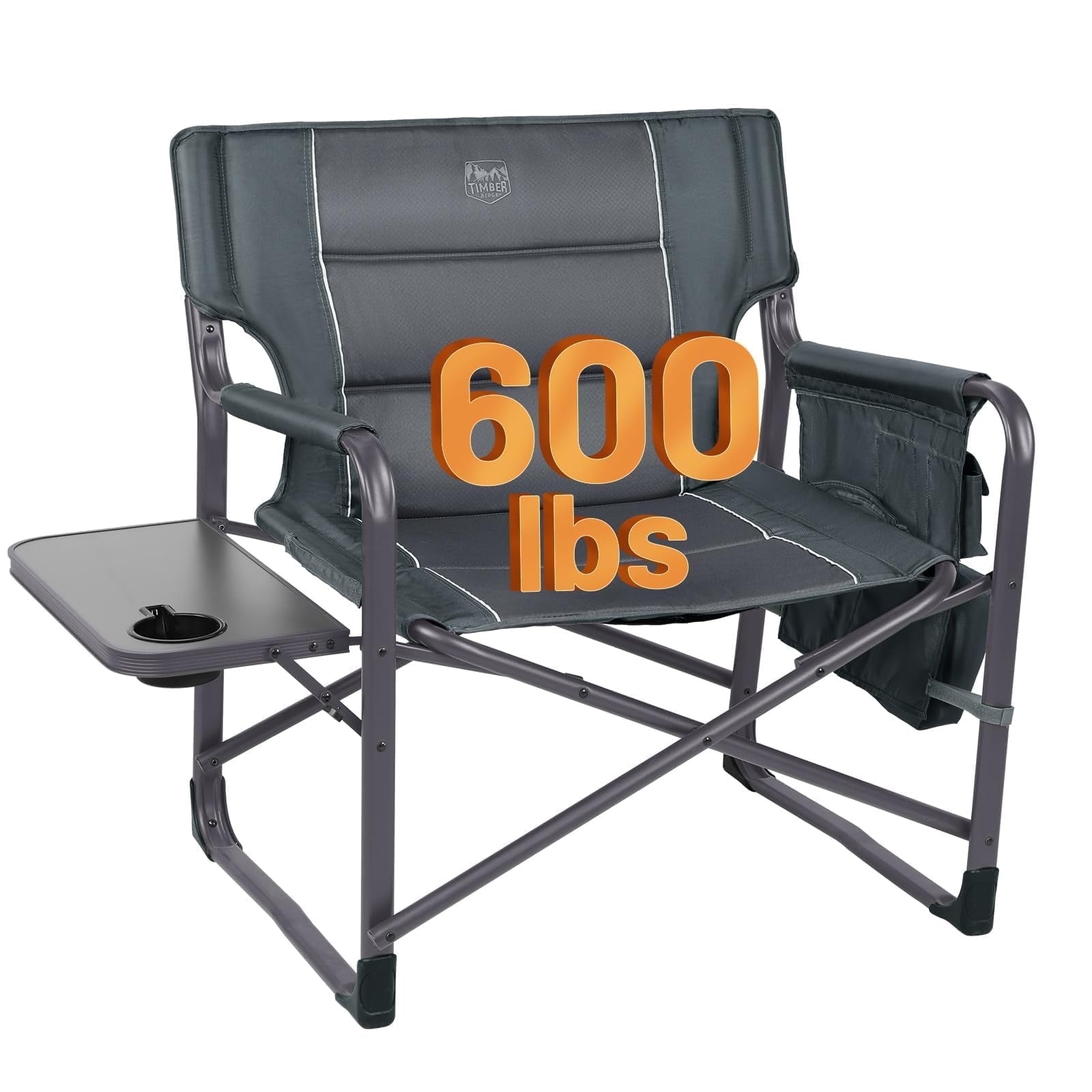TIMBER RIDGE Portable Folding Camping Chair - Padded High Back, 300lb Capacity, Lightweight Aluminum (Green)