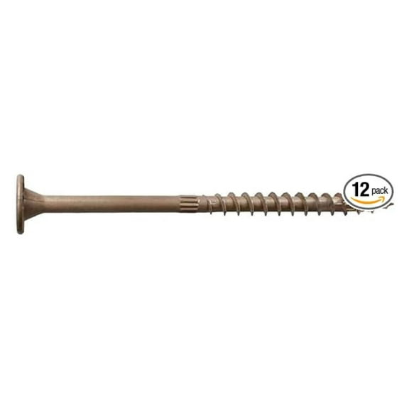 Timber Screws 5" x .220", Exterior Grade, 12ct - Simpson Strong-Tie SDWS22500DB-RC12 Structural Wood Screws for Decking & Framing