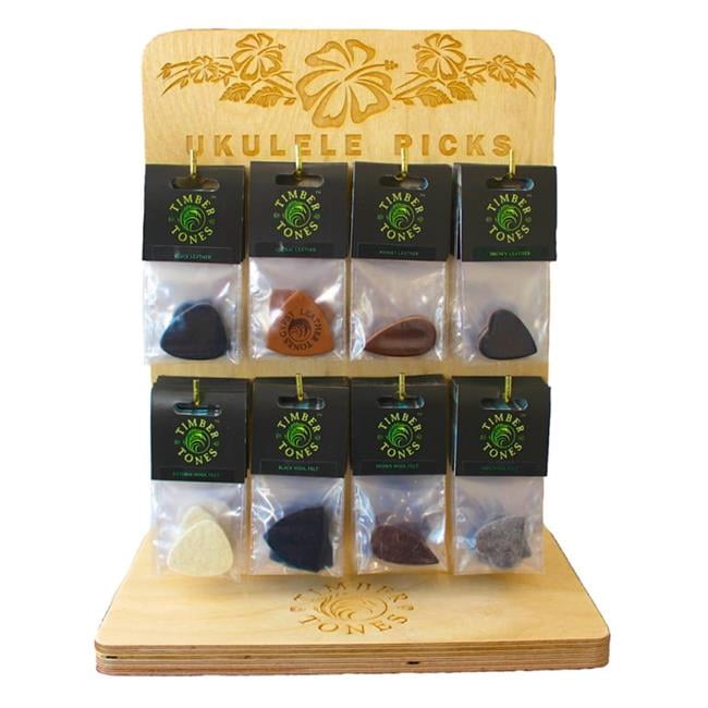 Timber Tones 25648 Ukulele Display Stand with 48 Picks - Glossy