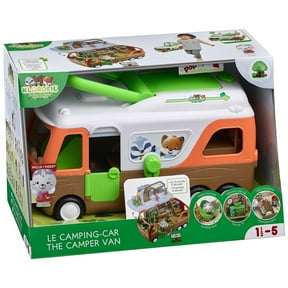 Timber Tots: Camper Van - 3pc Travel Vehicle & Character Playset, Seal Animal Figurine, Open & Reveal, Carry Handle Nature, Toy, Kids & Toddlers 18Mo+