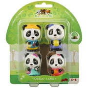 Timber Tots Panda Family - 4 Character Set, Bear Toy Figurines, 1.75-2" Animal Miniatures w/ Unique Details, Nature Playset, Kids & Toddlers 18Mo+