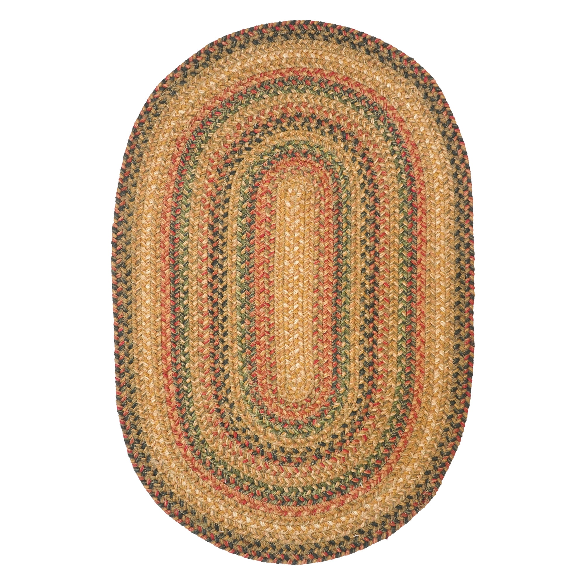 Red Trail Rug Timber Trail Gold, Beige Red 20 x 30 Oval Braided Rugs, Suitable for ...