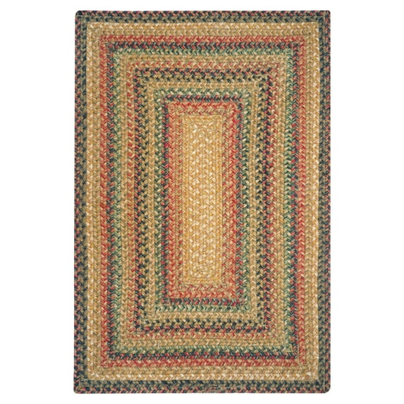 Timber Trail Gold, Beige Red 20 x 30 Rect Braided Rugs, Suitable for Kitchen, Living Room, Bedroom, Vintage Area Red Rug for Entryway, Country & Primitive Reversible Jute Braided Rug,