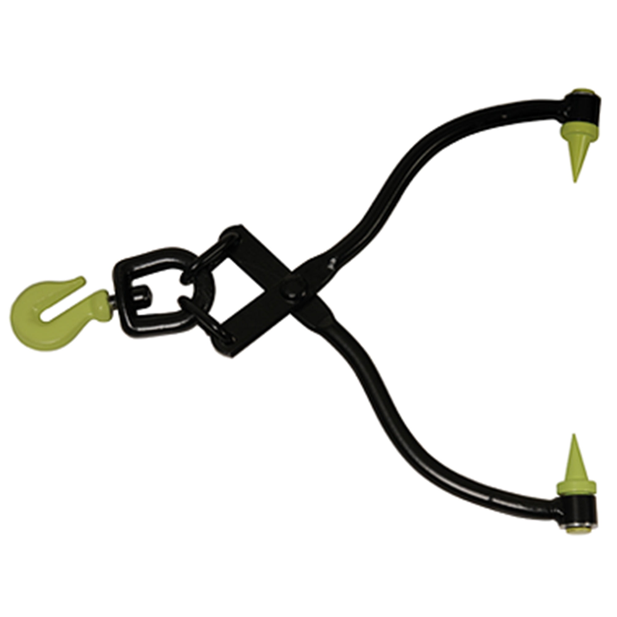 Heavy Duty Black and Green Steel Skidding Tongs with 360 Degree Swivel Hook