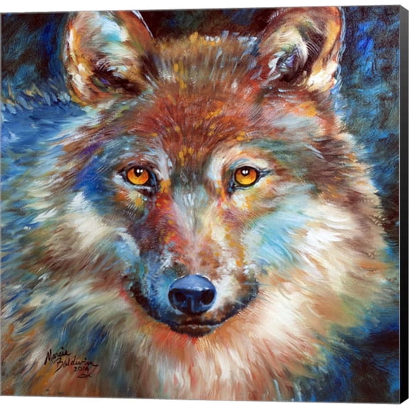 Timber Wolf Abstract by Marcia Baldwin, Canvas Wall Art, 24W x 24H