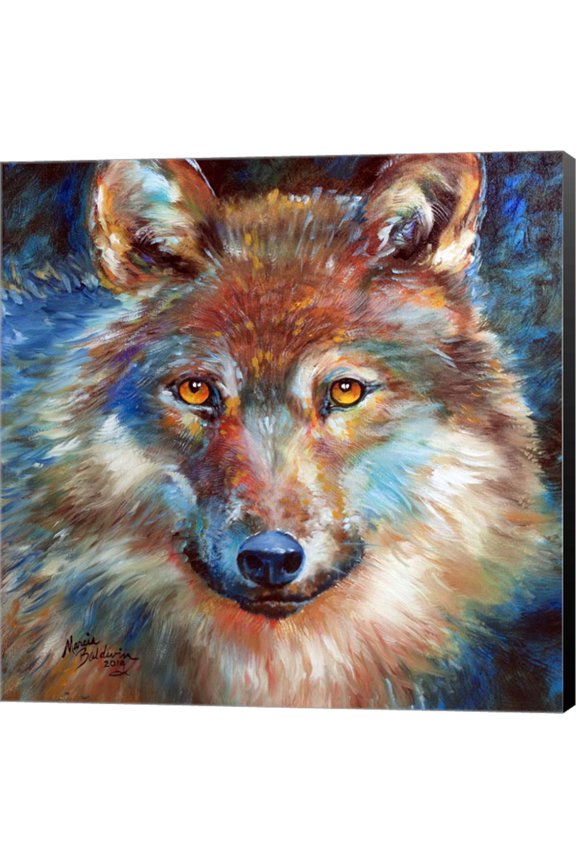 Timber Wolf Abstract by Marcia Baldwin, Canvas Wall Art, 24W x 24H