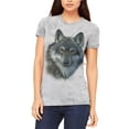 thumbnail image 1 of Timber Wolf Face Juniors Soft T Shirt, 1 of 1