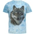 thumbnail image 1 of Timber Wolf Face Mens T Shirt Crackle Light BLue 2XL, 1 of 1