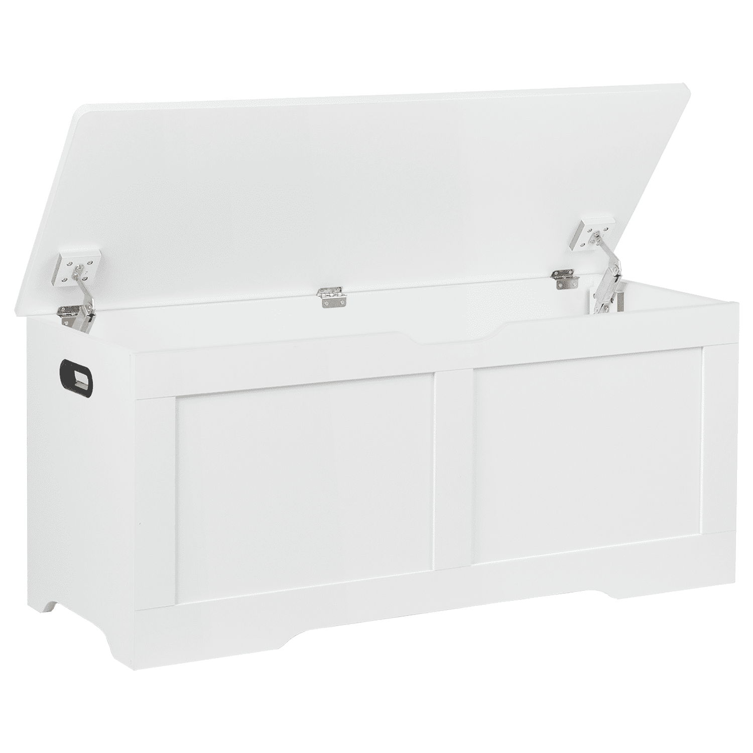 39.4" Storage Chest, Wooden Storage Bench, Lift Top Toy Chest with 2 Safety Hinges, Large Toy Box, Entryway Bench for Living Room, Bedroom, White