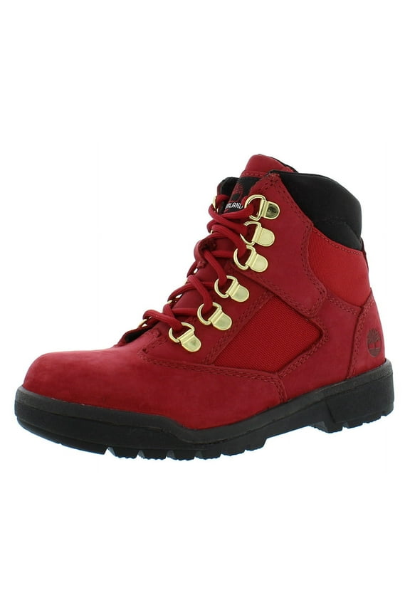 Field 6 In L/F PS Boys Shoes Size 2, Color: Dark Red Nubuck