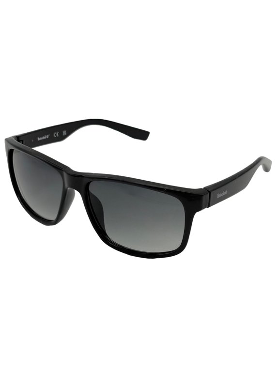 Black Mens Plastic Rectangle Sunglass, Gradient Lens TB7256. 1B