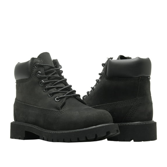Timberland Boys 6" Premium Nubuck Waterproof Boots Black 12.5 Medium (D)
