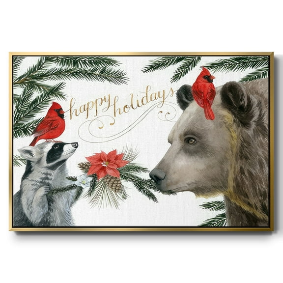 Timberland Christmas Collection A - Framed Gallery Wrapped Holiday Canvas - 25 x 37 - Gold Frame