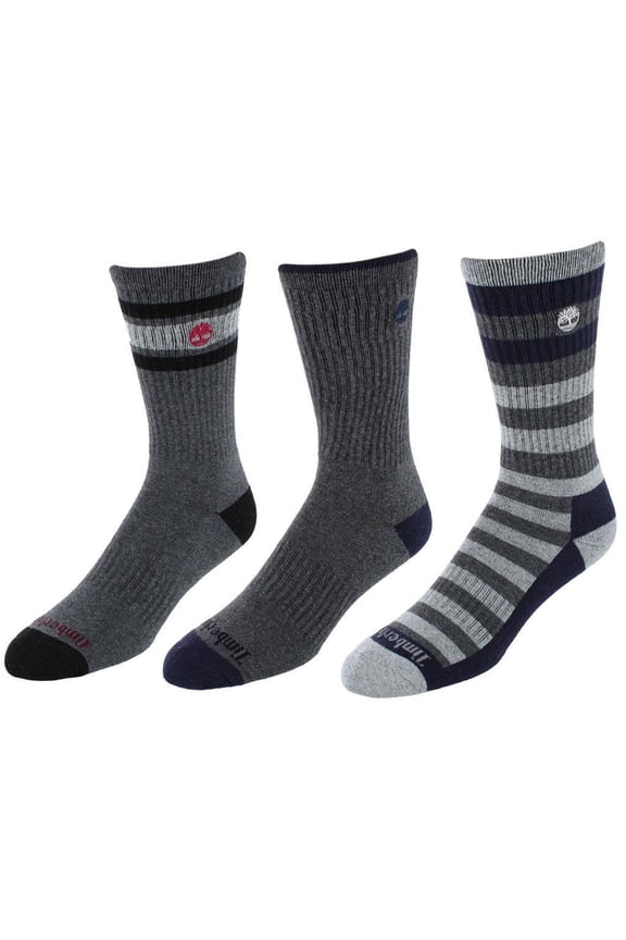 Comfort Cushioned Cotton Blend Crew Socks (3 Pair Pack) (Men)