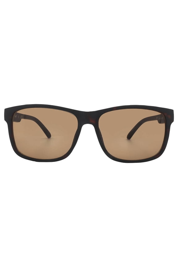 Dark Havana Mens Plastic Rectangle Sunglass, Brown Lens TB7254. 52E