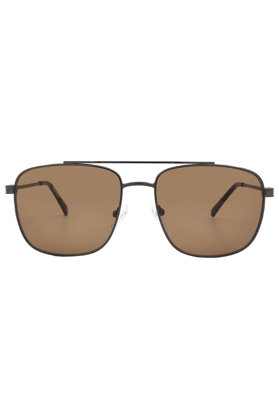 Dark Ruthenium Mens Metal Rectangle Aviator Sunglass, TB7257. 12E