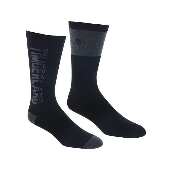 Timberland Essential Crew Mens Athletic Socks Size OS, Color: Black/Grey