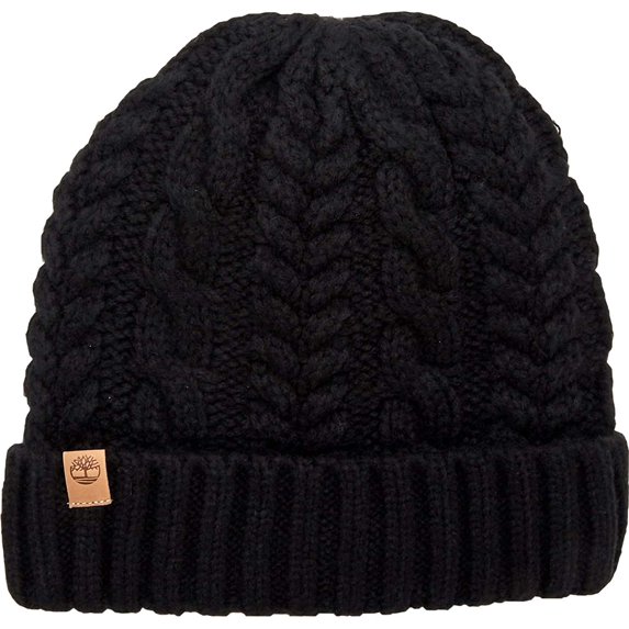 Timberland Faux Fur Lined Cuff Black Beanie T101130C-001 Women`s Size One