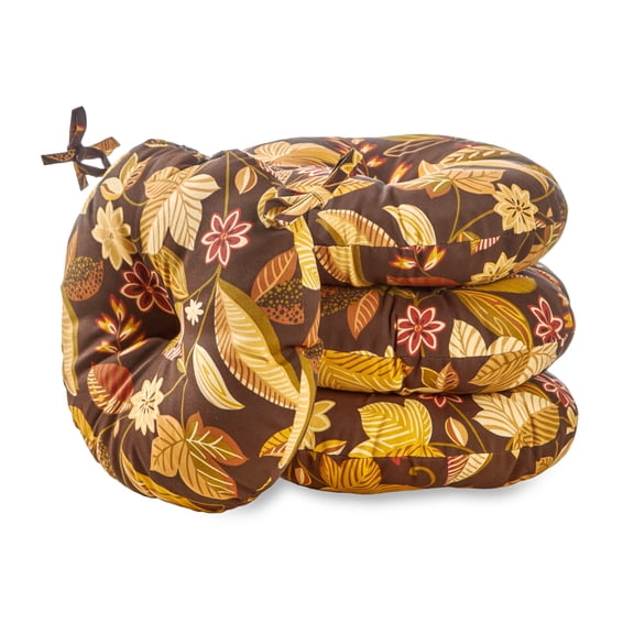 Russet Floral 15 in. Round Outdoor Bistro Seat Cushion (Set of 4) by Greendale Home Fashions