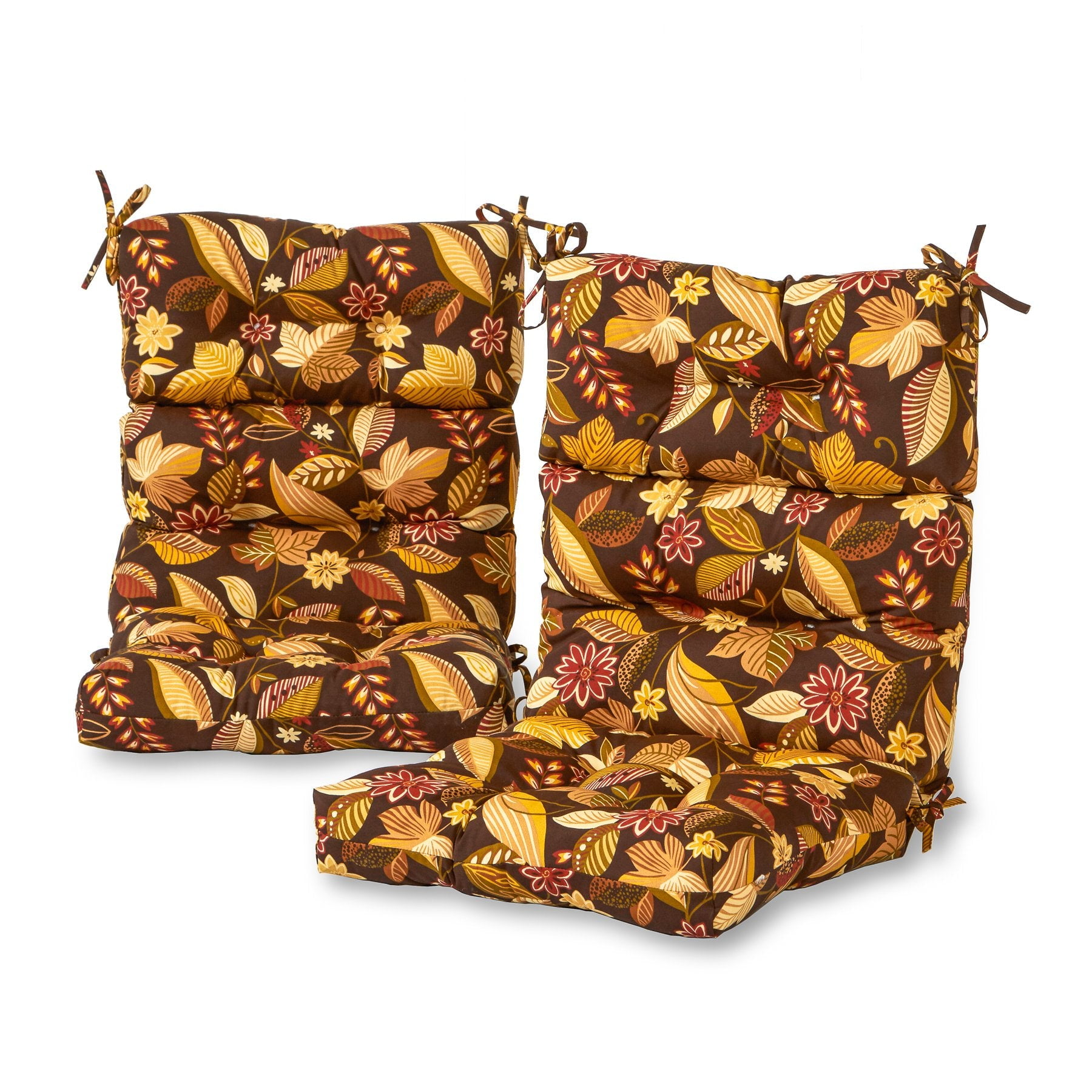 Timberland Floral 44 x 22 in. Outdoor High Back Chair Cushion (2-Pack) by Greendale Home Fashions