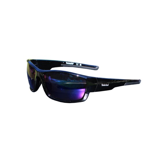 Timberland Golf 7171 Sport Sunglasses, Gloss Black Frame/Blue Mirror Lens -