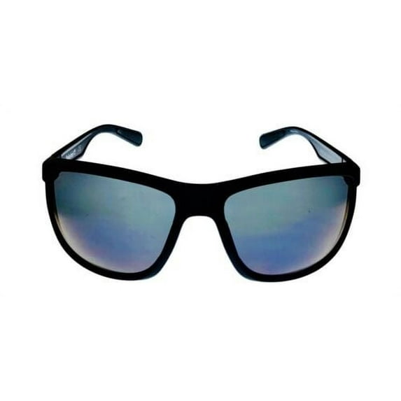 Timberland MATTE BLACK Men's Rectangle Plastic Blue Lens Sunglass