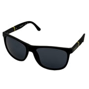 Timberland Matte Black Mens Plastic Rectangle Sunglass, Smoke Lens TB7184 2A