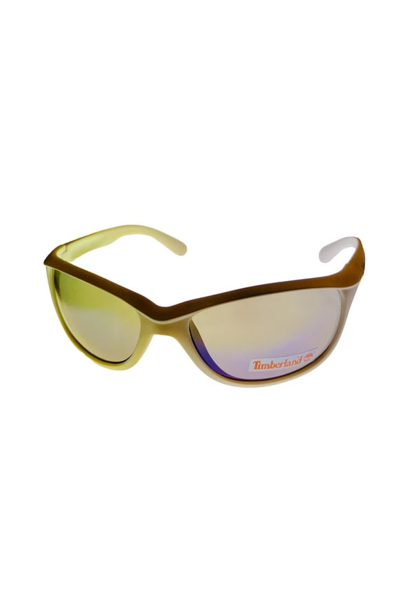 Matte White Mens Plastic Rectangle Sunglass, Flash Lens TB7117 21C