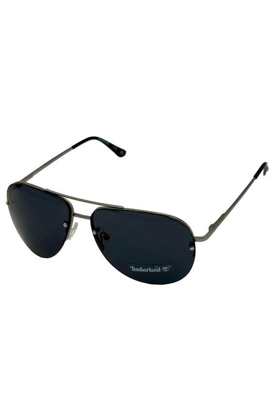 Men S Gunmetal Rimless Sunglass Metal Aviator, Smoke Lens TB7174 9A