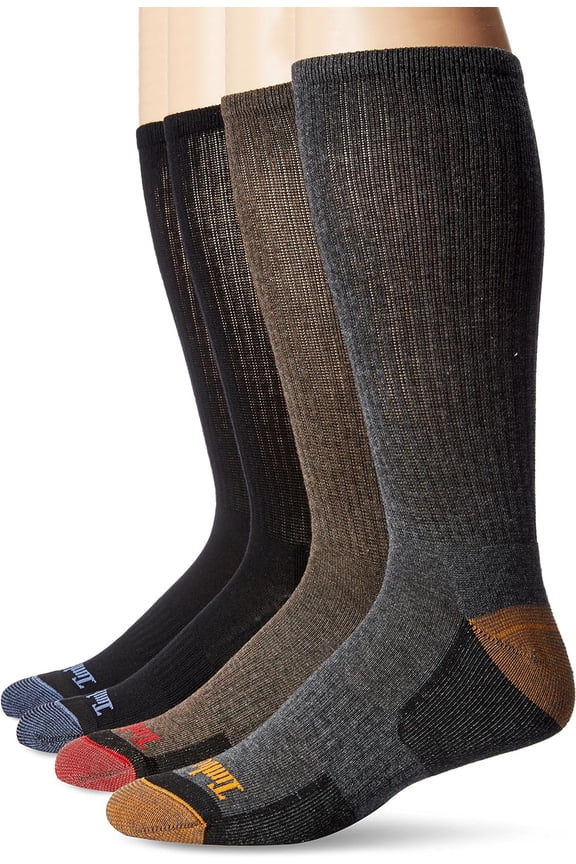 Men's 4 Pack Outdoor Leisure Crew Assorted Colors Black/Blue/Brown/Charcoal