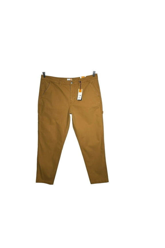 Men's Canvas Carpenter Pants 38x30 Wheat Stretch Fabric Relaxed Fit