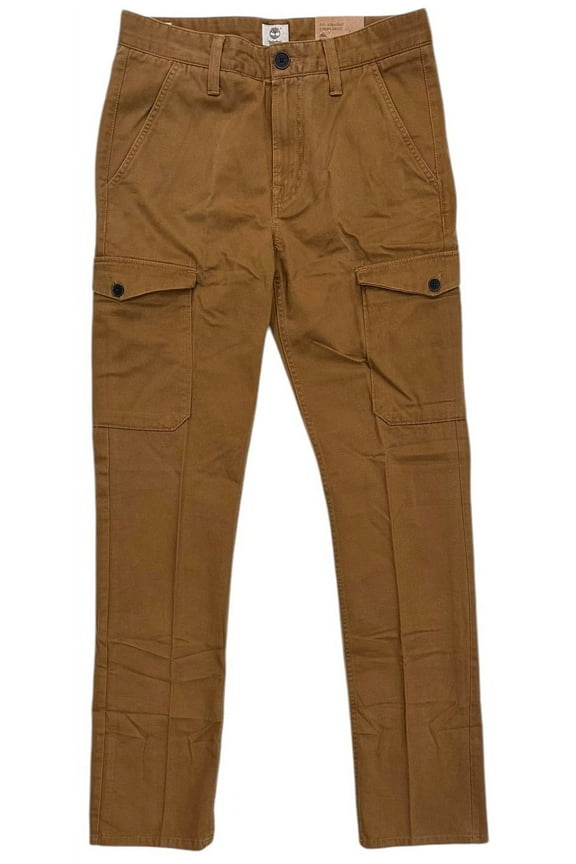 Men's Cargo Pants Squam Lake Straight Fit Cotton Twill (38 X 30, Brown)