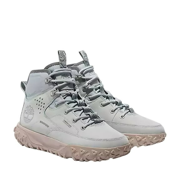 Timberland Men's GreenStride Motion 6 Mid Leather Hiking Boot, Light Grey Nubuck, 7